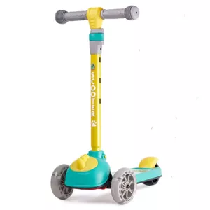Riff Kids Tricycle Scooter with Soft Rubber 11cm LED light wheels adjustable Pole 55-70cm (Max 40kg) Dino