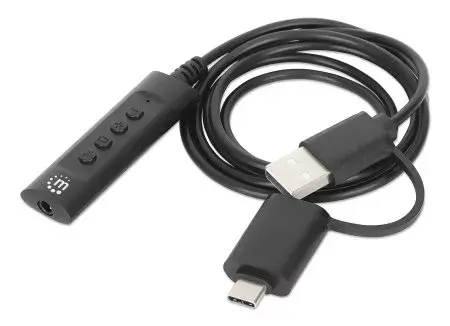 MANHATTAN USB-C/USB-A to 3.5 mm Audio Adapter Cable 1 m Photo 5