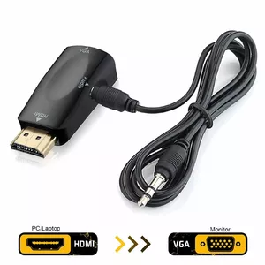 RoGer HDMI uz VGA (+ Audio) pārveidotājs melns