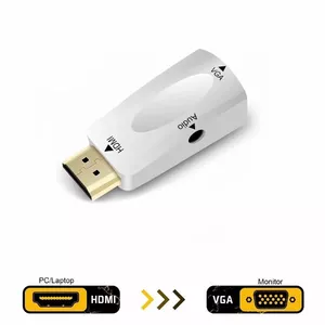 HDMI uz VGA pārveidotājs RoGer RO-HDMI2VGA-WH ar audio atbalstu, balts