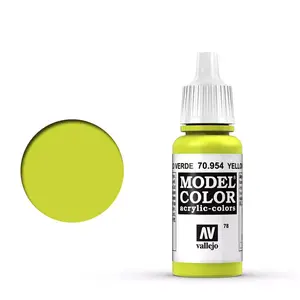 Akrila krāsa VALLEJO 70.954 — dzeltena, šķidra akrila, 17 ml