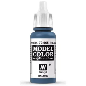 Akrila krāsa VALLEJO 70.965 — Prūsijas zilā, 17 ml pudele