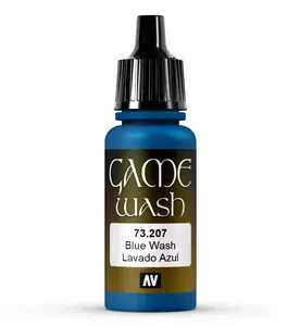 Akila mazgājamā krāsa VALLEJO Blue Wash 17 ml — zila akrila mazgājamā bez šķīdinātāja
