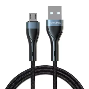 Кабель 4smarts USB 2.0, USB-A на Micro-USB A, 1 м, черный и серый