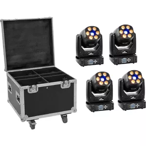 EUROLITE LED set 4x TMH-H90 with wheeled case - portable lighting kit