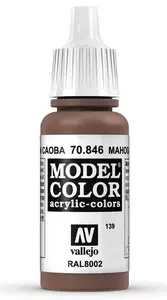 Akrila krāsa VALLEJO 70.846 Mahogany Brown 17 ml pudelē