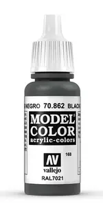 Acrylic paint bottle VALLEJO 70.862 Grey (Black Grey) 17 ml