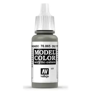 Akrila krāsa pudelītē VALLEJO 70.865 Oily Steel (pelēks), 17 ml