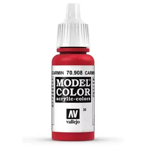 Akrila krāsa VALLEJO 70.908 Carmine Red, 17 ml pudelīte, dozators