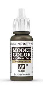 Acrylic Paint VALLEJO 70.887 Olive Bottle 17 ml, dispenser bottle, colour ANA613