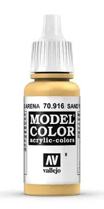 Akrila krāsa VALLEJO 70.916 Sand Yellow 17 ml pudele – dozatora pudelīte, matēta