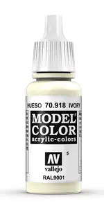 Akrila krāsa VALLEJO 70.918 Ivory 17 ml pudele, matēts pārklājums