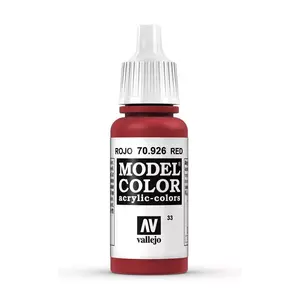 Akrila krāsa VALLEJO 70.926 — Sarkana, 17 ml pudelīte, matēta apdare