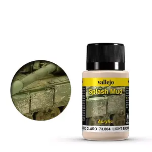Acrylic paint bottle VALLEJO 73.804 Light Brown Splash Mud 40 ml