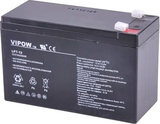 VIPOW 12В 7,0Ач BAT0211 герметичный аккумулятор Photo 2