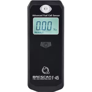 Алкотестер BACscan F-45 диапазон 0–4% BAC, разрешение 1%, ЖК-дисплей, питание AAA