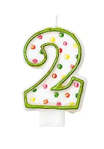 Party favour AMSCAN AEGINT176002 — wax party candle set, white and multicolour, recommended age 3+