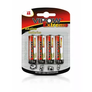 Sārmainās baterijas VIPOW EXTREME LR06 (AA) komplekts 4 gab. — vienreizlietojami barošanas elementi