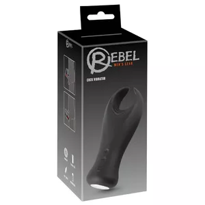 Мастурбатор Rebel Cock Vibrator силиконовый черный — длина 16 см, внутренний Ø 3,2 см, 10 режимов вибрации