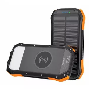 Ārējais akumulators Choetech Solar power bank ar induktīvo uzlādi 20000mAh PD 20W / QC 18W / Qi 10W (B657) Orange