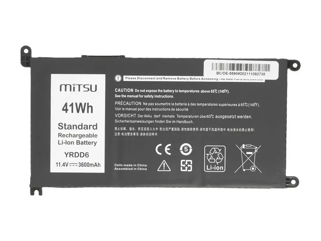 MITSU akumulators Dell 5481/5590 3600mAh 11.4V Photo 3
