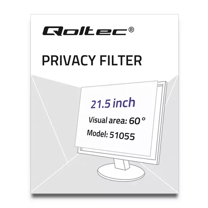 Frameless privacy filter QOLTEC 51055 for 21.5" LCD Photo 2