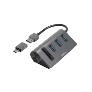 Док-станция Hama 00200140 USB 3.2 Gen 1 Type-A Антрацит Черный