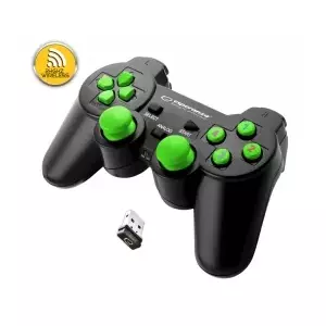 Wired gamepad ESPERANZA EGG108G — USB 2.0, 12 buttons, analogue/digital, D-pad, for PC and PlayStation 3, black/green