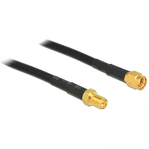Coaxial Cable DeLOCK 1m CFD200 RP-SMA RP-SMA Black