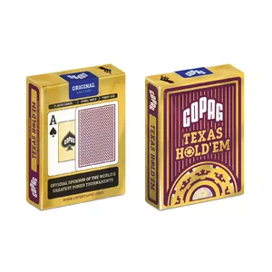 Игральные карты Cartamundi Copag Texas Hold'em GOLD Jumbo Face 2 index TBX Red, 55 шт., пластик