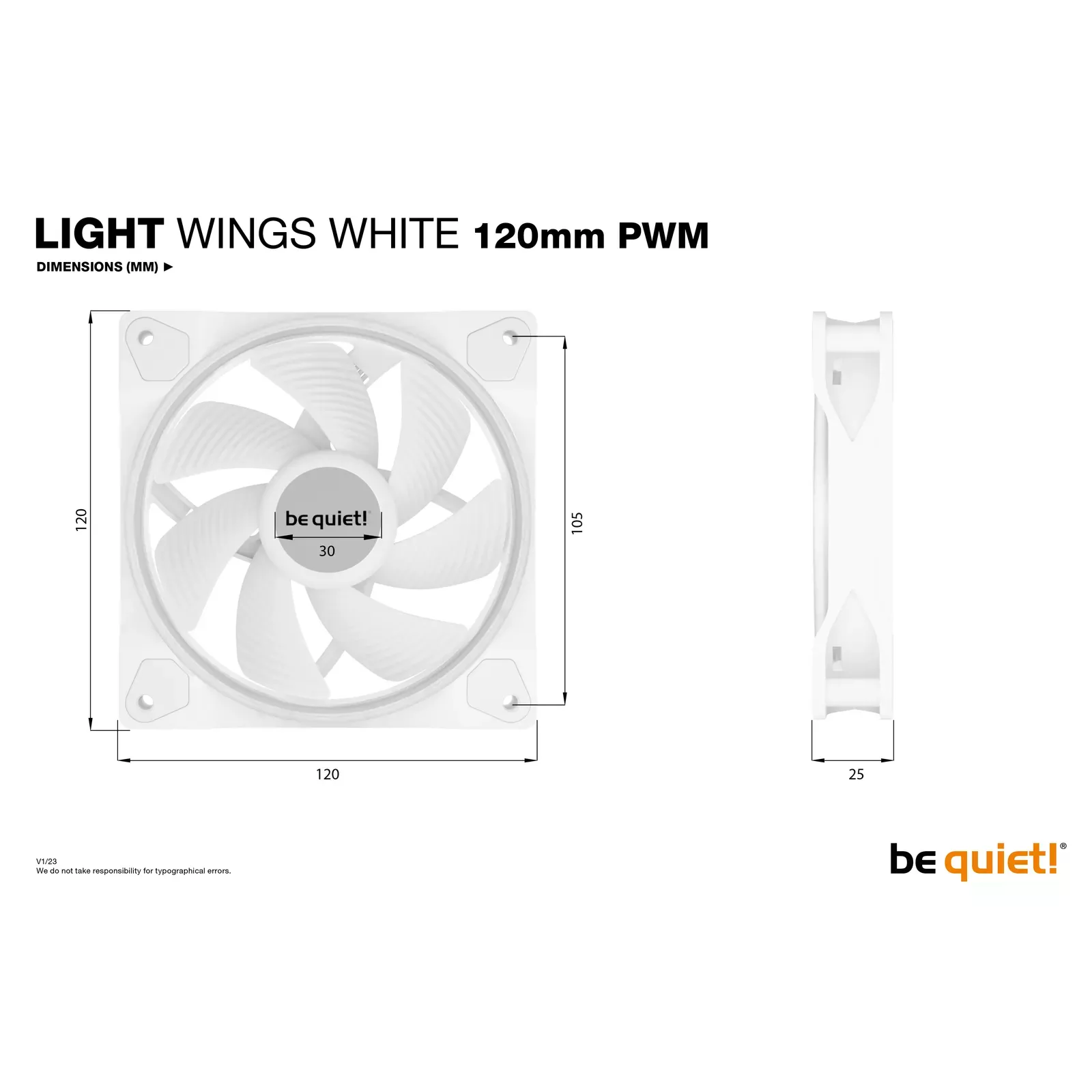 Вентилятор be quiet! Light Wings White 120mm PWM Photo 8