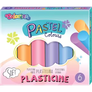 Plastilīns Pastel, 6 krāsas, apaļš