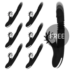 Вибратор «Rabbit» BLACK&SILVER BUNNY REED UP & DOWN VIBE 6+1 FREE — двойной мотор, вращающийся ствол
