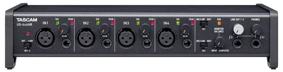 Tascam US-4X4HR аудиоинтерфейс 4x XLR 192 kHz Photo 2