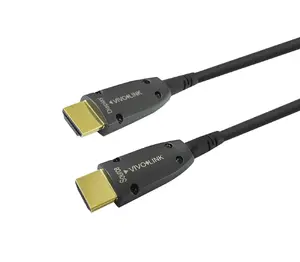 VivoLink PROHDMIOP30AM 30 m HDMI Kabelis A Tips Vīrietis pret A Tips Vīrietis HDMI 2.0 4K Zeltīti kontakti Melns
