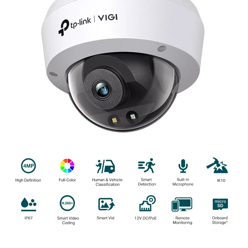 IP drošības kamera TP-Link VIGI 4MP Full-Color Dome Photo 2