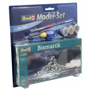 Naval ship model REVELL Bismarck assembly kit 1:1200 scale, length 200 mm