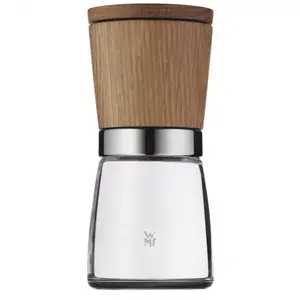 Salt grinder WMF Ceramill Nature Transparent — ceramic blade, glass/stainless steel/wood housing, 60×138 mm