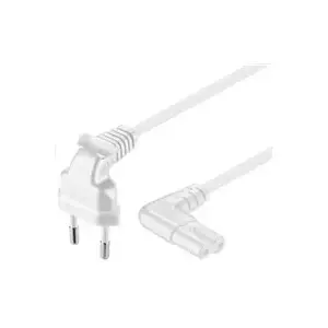 Power cable PREMIUMCORD kpspm5-90w 230V 5m with angled connectors White