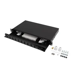 Patch Panel Lanberg FOP1-12SD-LQB 1U Steel Black Rack Mounting