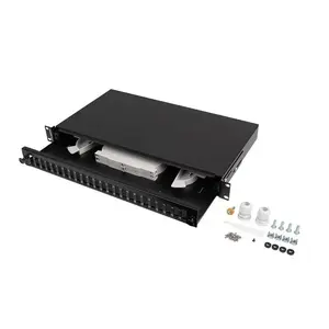 Patch panel 1U Lanberg FOP1-24SD-LQB Steel Black Rack mounting