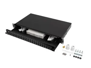Patch panel 1U Lanberg FOP1-24SD-LQB Steel Black Rack mounting