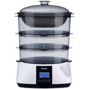 Steam Cooker Amica PT 3011 3 Baskets 900 W White Countertop