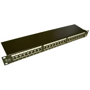 Patch panel Alantec PK010 1U, 24-port Gigabit Ethernet RJ-45, Cat6, black steel