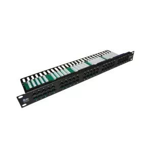Patch panel 1U Alantec PK007, 24-port RJ45, AWG 22/26, black, rack-mount