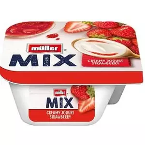 MÜLLER MIX клубничный йогурт 3,6%, 130 г