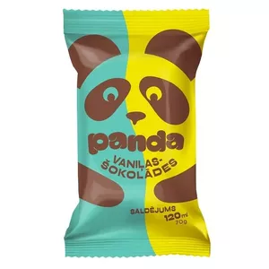 Vaniļas-šokolādes saldējums vafeļu glāzītē PANDA 120ml/65g, DRUVA
