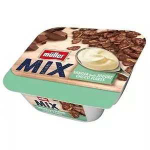 Jogurts MÜLLER MIX ar pārslām šokolādē 5.4%, 130g