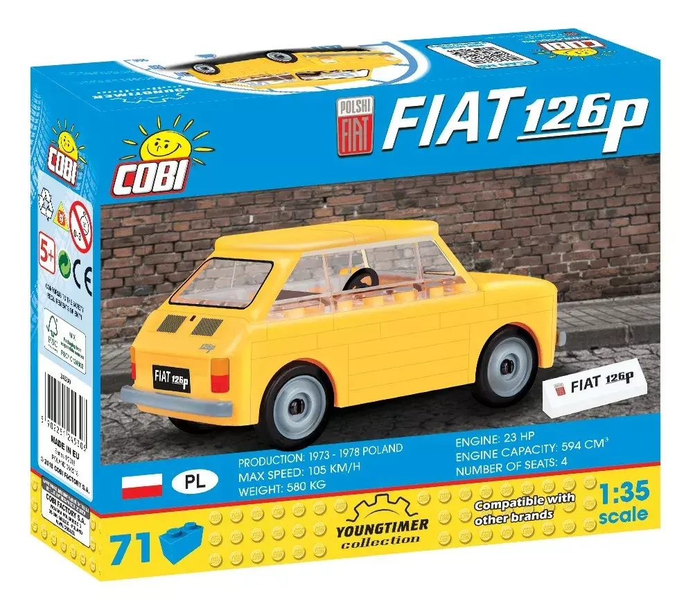 Cobi Fiat 126p 1:35 scale model kit Photo 2