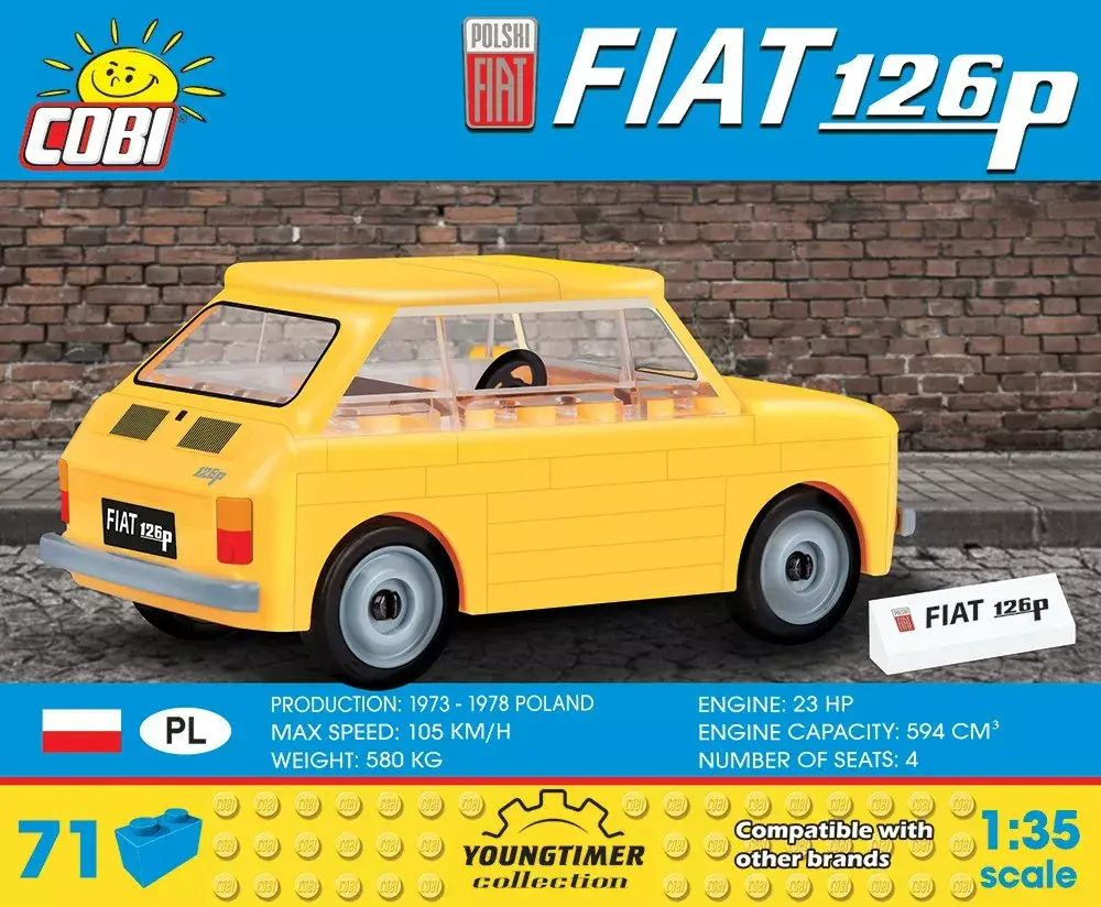 Cobi Fiat 126p 1:35 scale model kit Photo 8